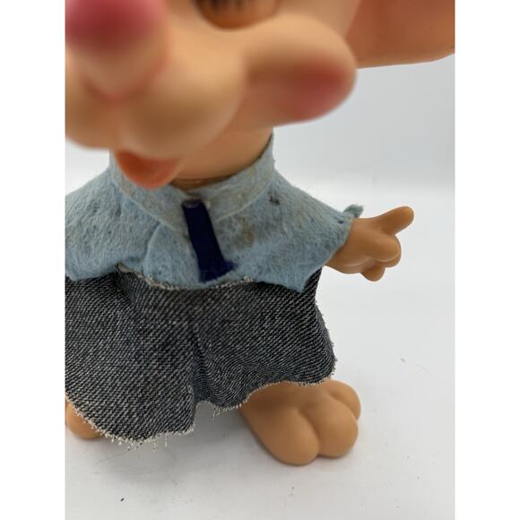 Vintage Huron Products Rubber Mouse Figurine Toy Big Ears Blue Outfit 1960s - Picture 8 of 8